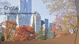  Presentation with fall - Audience pleasing theme consisting of new york's central park in the fall backdrop and a light blue colored foreground