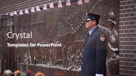  Presentation with firefighter - Slides with new-york-sept-11-2014 background and a dark gray colored foreground