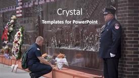  Presentation with firefighter - Cool new PPT theme with new-york-sept-11-2014 backdrop and a dark gray colored foreground