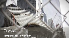  Presentation with world trade center - Audience pleasing slides consisting of new-york-sept-11-2014 backdrop and a gray colored foreground