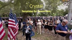  Presentation with firefighters - Slide deck consisting of new-york-sept-11-firefighters background and a tawny brown colored foreground