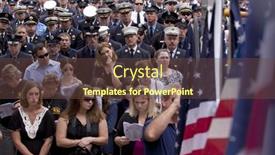  Presentation with firefighters - Slide deck featuring new-york-sept-11-firefighters background and a tawny brown colored foreground