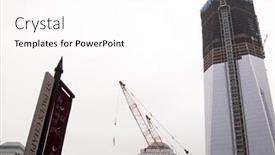  Presentation with world trade center - Colorful slide set enhanced with new-york-sept-11-one backdrop and a pink colored foreground