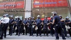  Presentation with riot police - Amazing PPT layouts having new-york-sept-17-police backdrop and a coral colored foreground