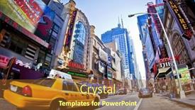  Presentation with busy street - Theme featuring new-york-sept-22-times background and a tawny brown colored foreground