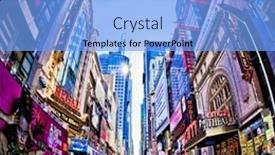  Presentation with busy street - Cool new presentation design with new-york-sept-22-times backdrop and a light blue colored foreground