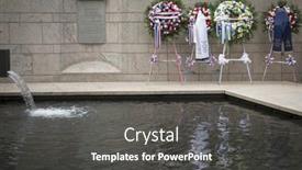  Presentation with police memorial - Beautiful theme featuring new-york-sept-9-2016 backdrop and a dark gray colored foreground