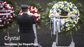  Presentation with police memorial - Slide deck featuring new-york-sept-9-2016 background and a dark gray colored foreground