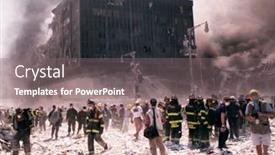  Presentation with twin towers - Cool new slide set with new-york-september-11-new backdrop and a gray colored foreground