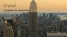  Presentation with empire state building - Presentation theme having closeup of a teaseldipsacus fullonum flower isolated against white background and a cream colored foreground