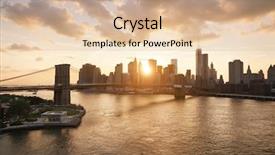  Presentation with brooklyn bridge - Beautiful presentation theme featuring new-york skyline and brooklyn backdrop and a  colored foreground