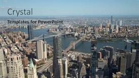  Presentation with new york - Slides enhanced with new-york-skyline-as-seen background and a  colored foreground