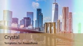  Presentation with brooklyn - Theme with new york skyline with rainbow background and a coral colored foreground