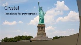  Presentation with liberty - Beautiful presentation design featuring new york state government - liberty island backdrop and a  colored foreground