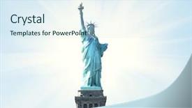  Presentation with liberty - Presentation theme having new york state government - liberty statue background and a  colored foreground