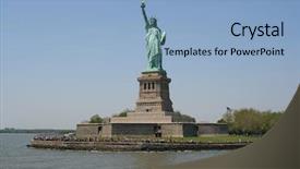  Presentation with liberty - Amazing PPT theme having new york state government - statue of liberty backdrop and a  colored foreground