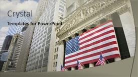  Presentation with stock exchange - Amazing presentation theme having new-york-stock-exchange backdrop and a mint green colored foreground