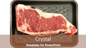  Presentation with new york - Colorful presentation theme enhanced with new-york-strip-steak-raw backdrop and a red colored foreground
