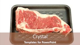  Presentation with black people - PPT theme with new-york-strip-steak-raw background and a coral colored foreground