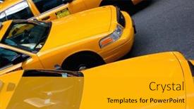  Presentation with taxi - PPT theme enhanced with new-york-taxi-cabs background and a gold colored foreground