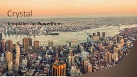  Presentation with empire state building - Amazing presentation having new york the iconic manhattan skyline from the empire state building backdrop and a coral colored foreground