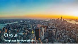  Presentation with empire state building - Amazing presentation theme having new york the iconic manhattan skyline from the empire state building backdrop and a tawny brown colored foreground