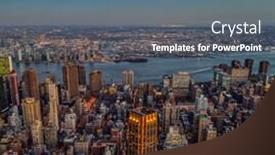  Presentation with empire state building - PPT theme consisting of new-york-the-iconic-manhattan background and a gray colored foreground