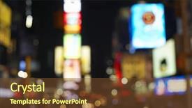  Presentation with view of rotterdam city - Audience pleasing presentation theme consisting of new york times - view of blurred illuminated city backdrop and a tawny brown colored foreground