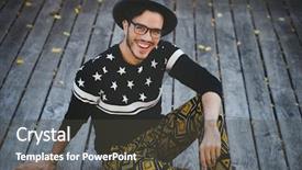  Presentation with special education young adult man - PPT theme enhanced with new york university - young handsome man wearing background and a dark gray colored foreground