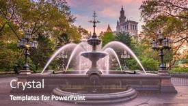  Presentation with new york city - PPT theme featuring new-york-usa-at-city background and a gray colored foreground