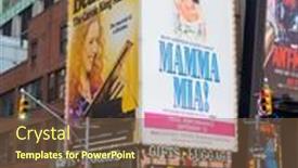  Presentation with times square - Amazing presentation design having new-york-usa-august-14 backdrop and a tawny brown colored foreground