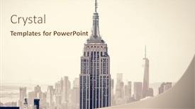  Presentation with empire state building - Theme having new-york-usa-august-15 background and a cream colored foreground