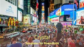  Presentation with times square - Theme featuring new-york-usa-august-17 background and a tawny brown colored foreground