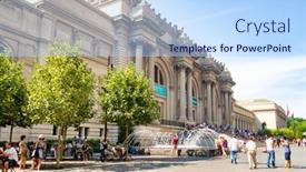  Presentation with metropolitan - PPT layouts enhanced with new-york-usa-august-18 background and a sky blue colored foreground