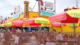  Presentation with coney island - Audience pleasing PPT layouts consisting of new-york-usa-august-18 backdrop and a tawny brown colored foreground