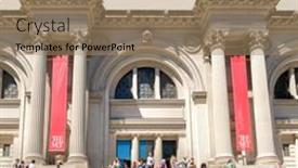  Presentation with metropolitan - Theme having new-york-usa-august-23 background and a coral colored foreground