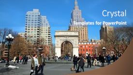  Presentation with neighborhood - PPT theme consisting of new-york-usa-march-24 background and a teal colored foreground