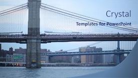  Presentation with crossing bridge - Audience pleasing slide deck consisting of new-york-usa-sep-07 backdrop and a sky blue colored foreground