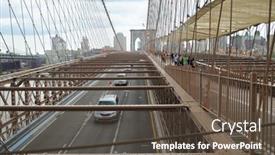  Presentation with brooklyn bridge - Slide deck with new-york-usa-sep-08 background and a tawny brown colored foreground