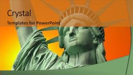  Presentation with new york state - Beautiful theme featuring new york's statue backdrop and a  colored foreground