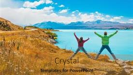  Presentation with new zealand - PPT theme enhanced with new-zealand-adventure-travel-vacation background and a gold colored foreground