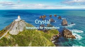  Presentation with new zealand - Slide deck with new zealand aerial drone view background and a ocean colored foreground