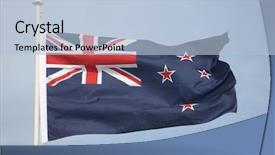  Presentation with strong wind - PPT theme consisting of new zealand flag flying background and a light blue colored foreground