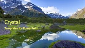  Presentation with snow mountain - PPT layouts enhanced with new zealand holiday - snow capped mountain peaks are background and a tawny brown colored foreground