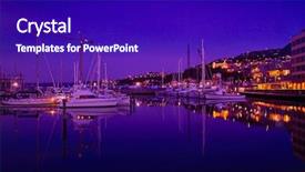  Presentation with night - Presentation theme enhanced with new zealand holiday - wellington harbor at night background and a royal blue colored foreground