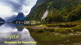  Presentation with water conservation - Slide set consisting of new-zealand-land-of-goblins background and a tawny brown colored foreground