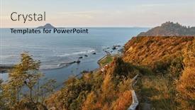  Presentation with walking trail - PPT layouts featuring new-zealand-landscape-bay background and a light blue colored foreground