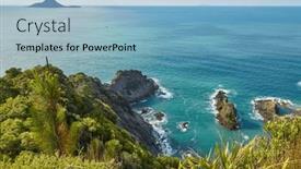  Presentation with walking trail - PPT layouts consisting of new-zealand-landscape-bay and a light blue colored foreground