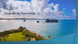  Presentation with new path - Presentation design with new-zealand-pacific-ocean-incredible background and a light blue colored foreground