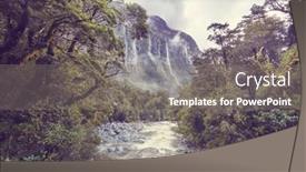  Presentation with new zealand - Presentation theme consisting of new-zealand-river-in-jungle background and a gray colored foreground